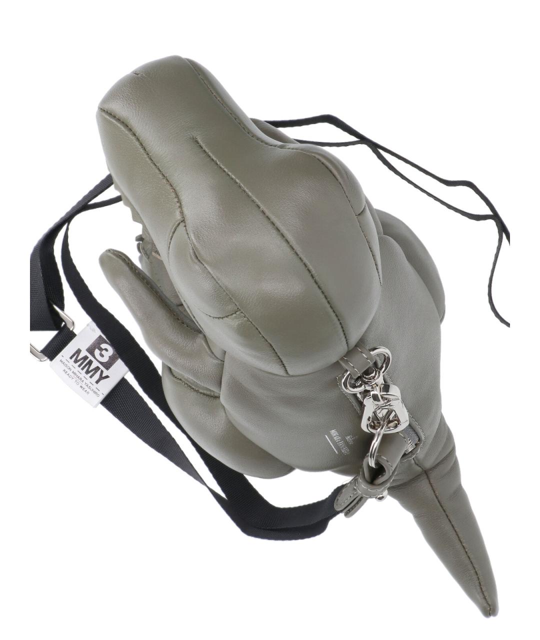 MAISON MIHARA YASUHIRO Серая кожаная сумка через плечо, фото 4