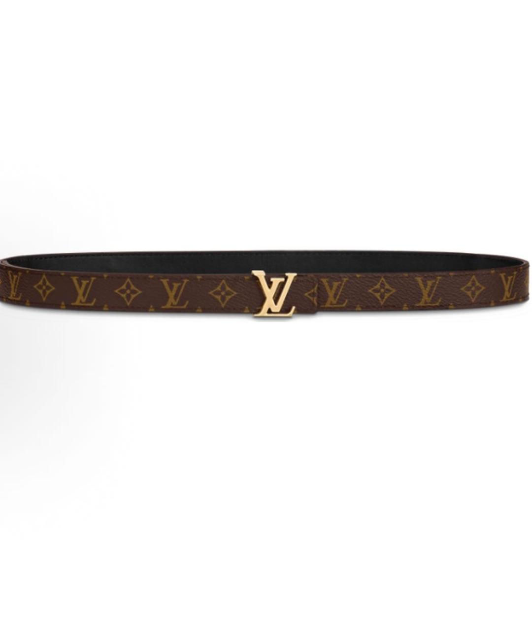 LOUIS VUITTON Коричневый кожаный ремень, фото 3