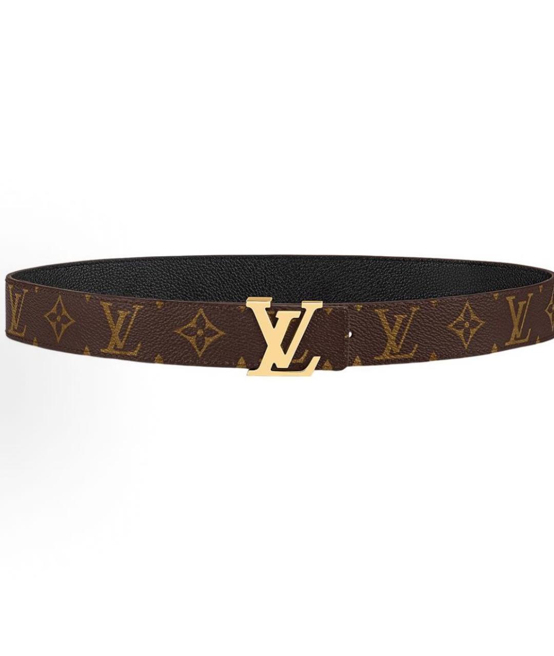 LOUIS VUITTON Коричневый кожаный ремень, фото 3