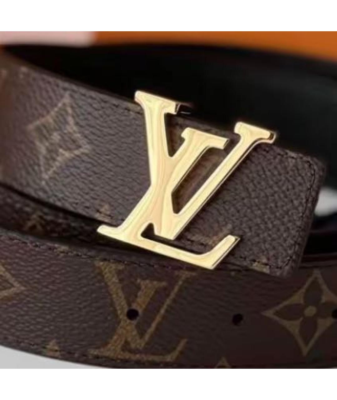 LOUIS VUITTON Коричневый кожаный ремень, фото 2
