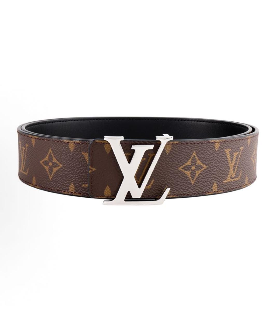 LOUIS VUITTON Коричневый кожаный ремень, фото 3