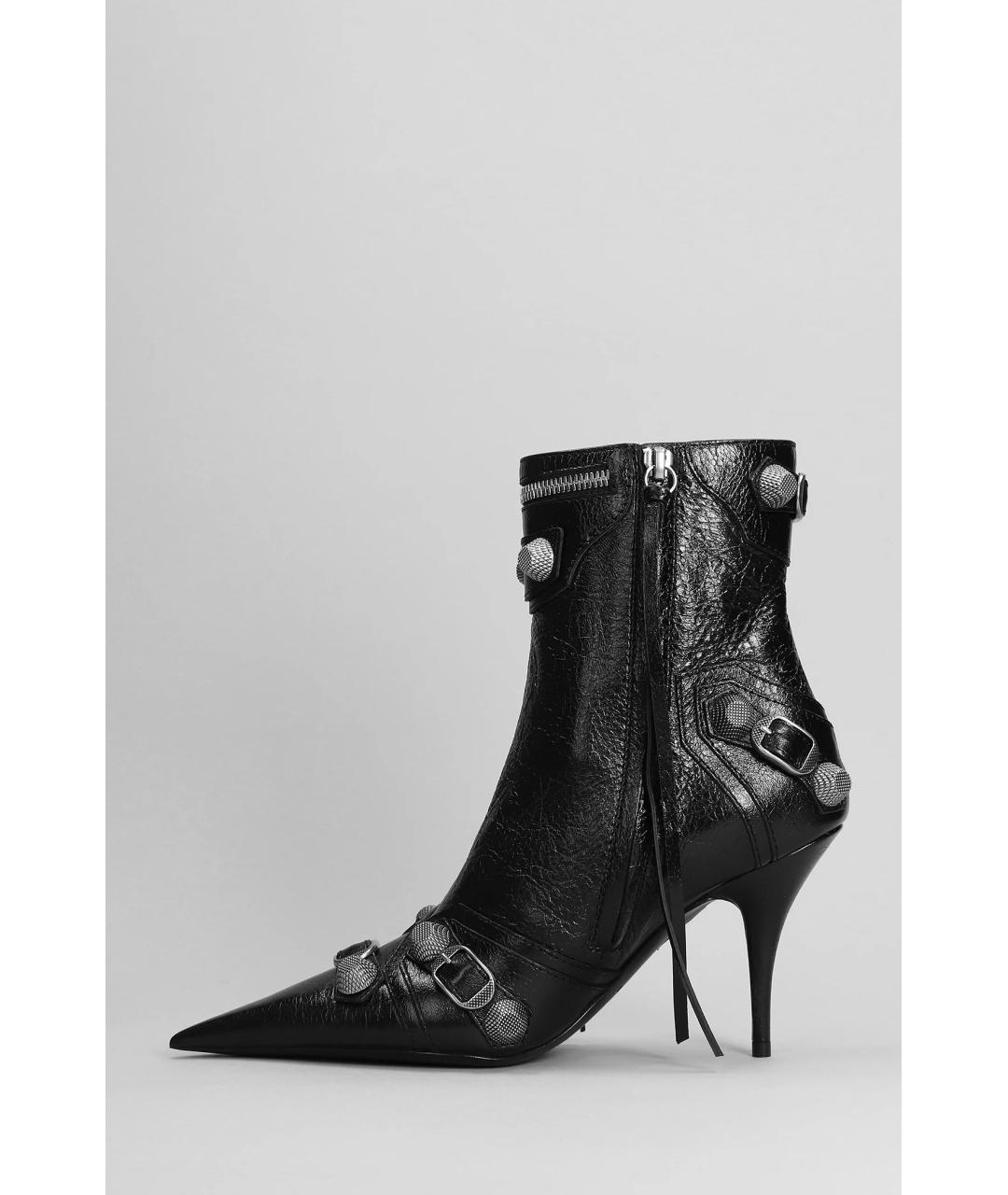 BALENCIAGA Черные кожаные ботильоны, фото 3