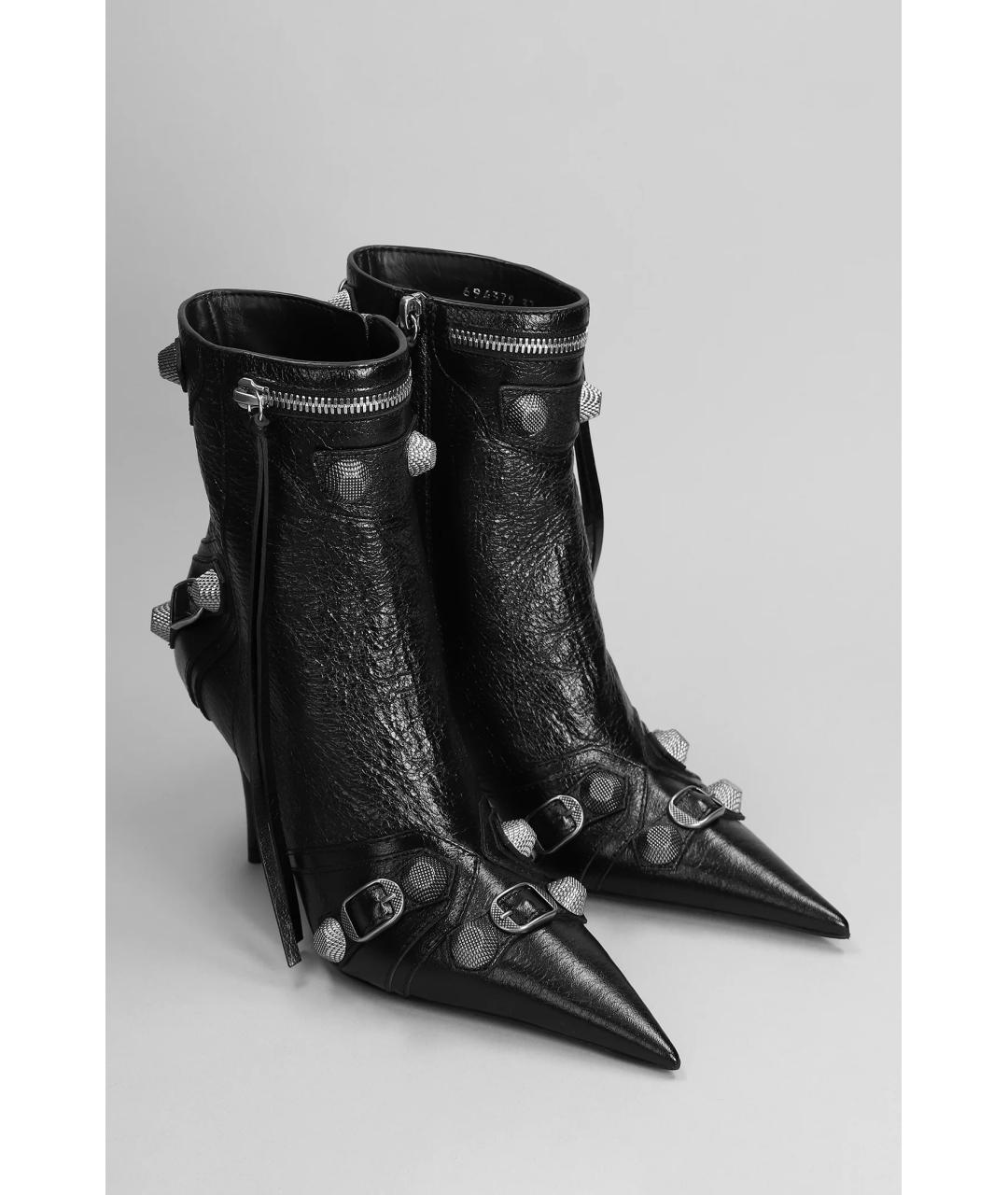 BALENCIAGA Черные кожаные ботильоны, фото 2
