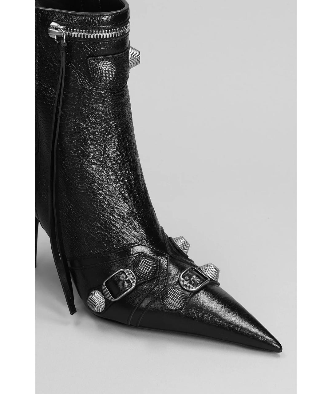 BALENCIAGA Черные кожаные ботильоны, фото 4