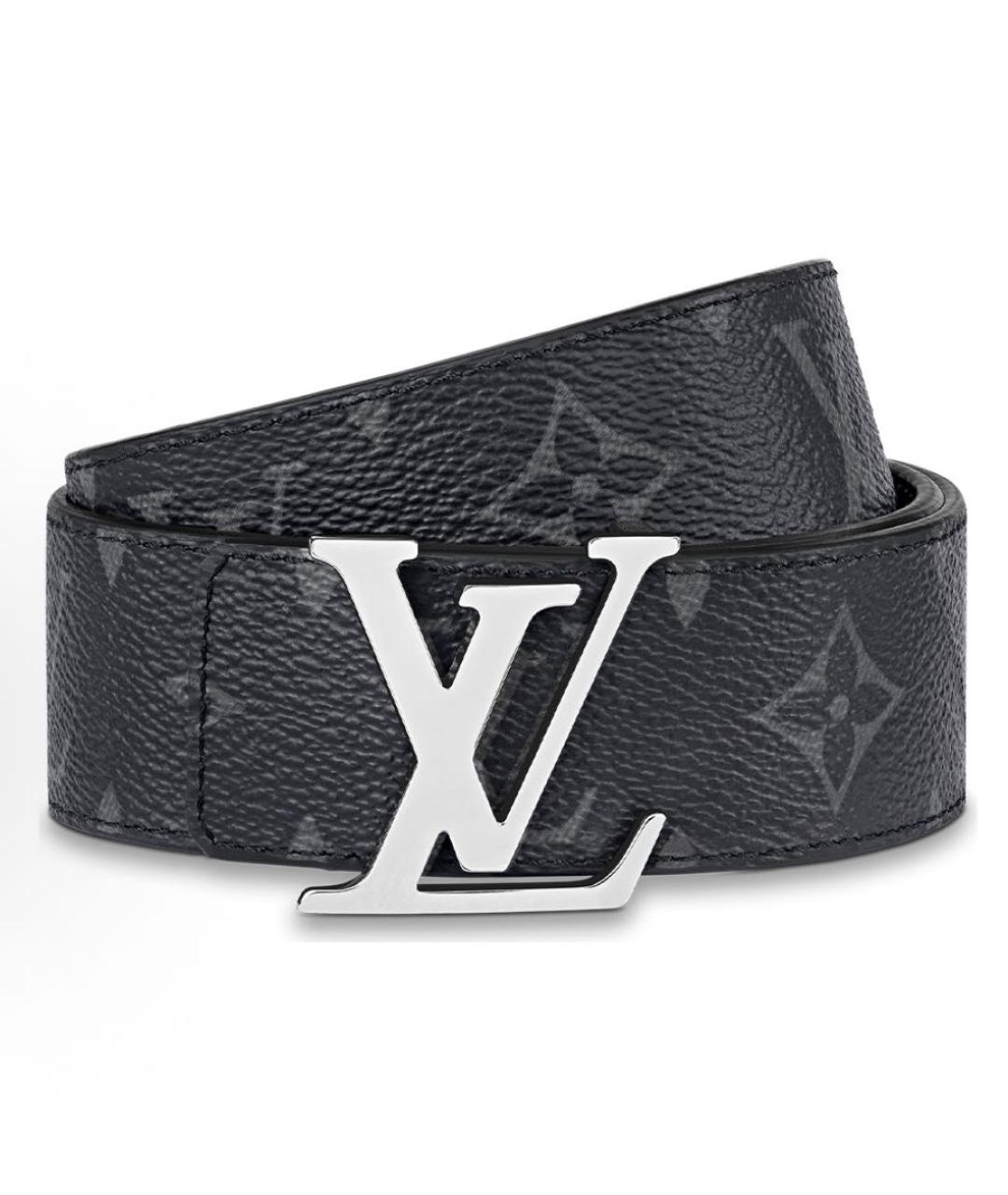 LOUIS VUITTON Черный кожаный ремень, фото 3
