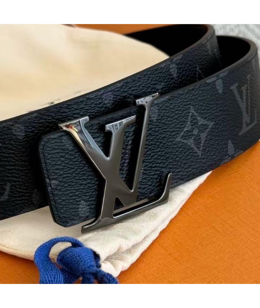 LOUIS VUITTON Черный кожаный ремень, фото 2