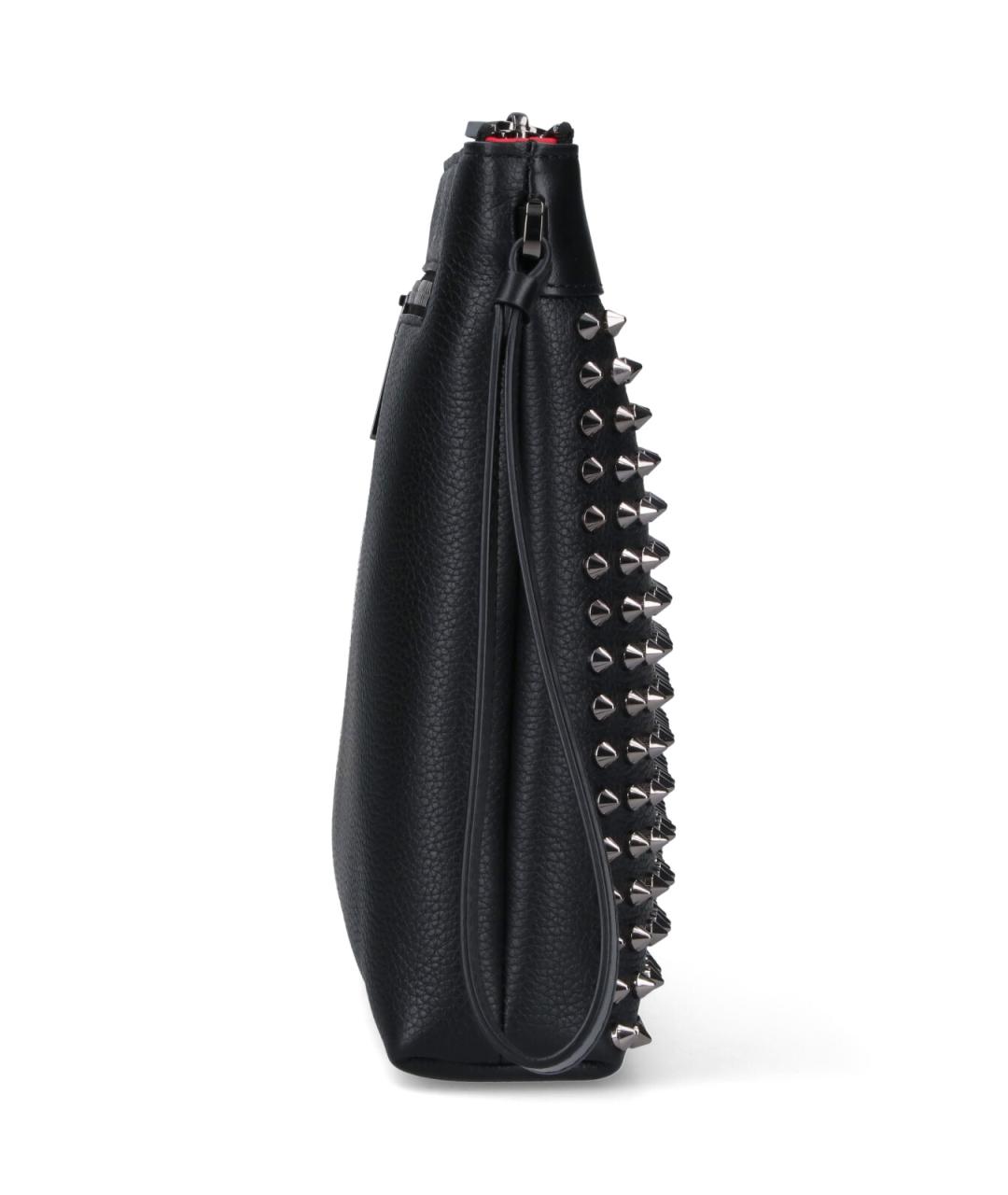 CHRISTIAN LOUBOUTIN Черная кожаная барсетка, фото 5
