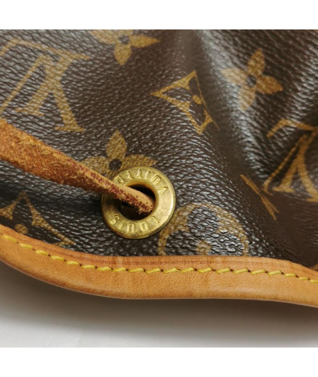 LOUIS VUITTON Коричневая кожаная сумка тоут, фото 7