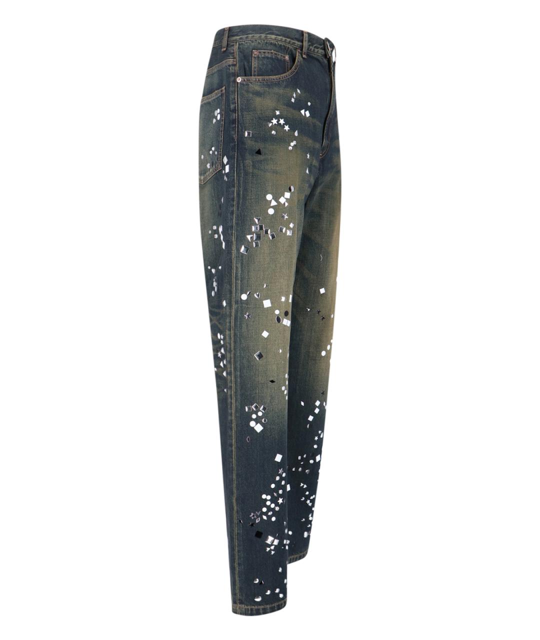 MAISON MIHARA YASUHIRO Синие хлопковые прямые джинсы, фото 2