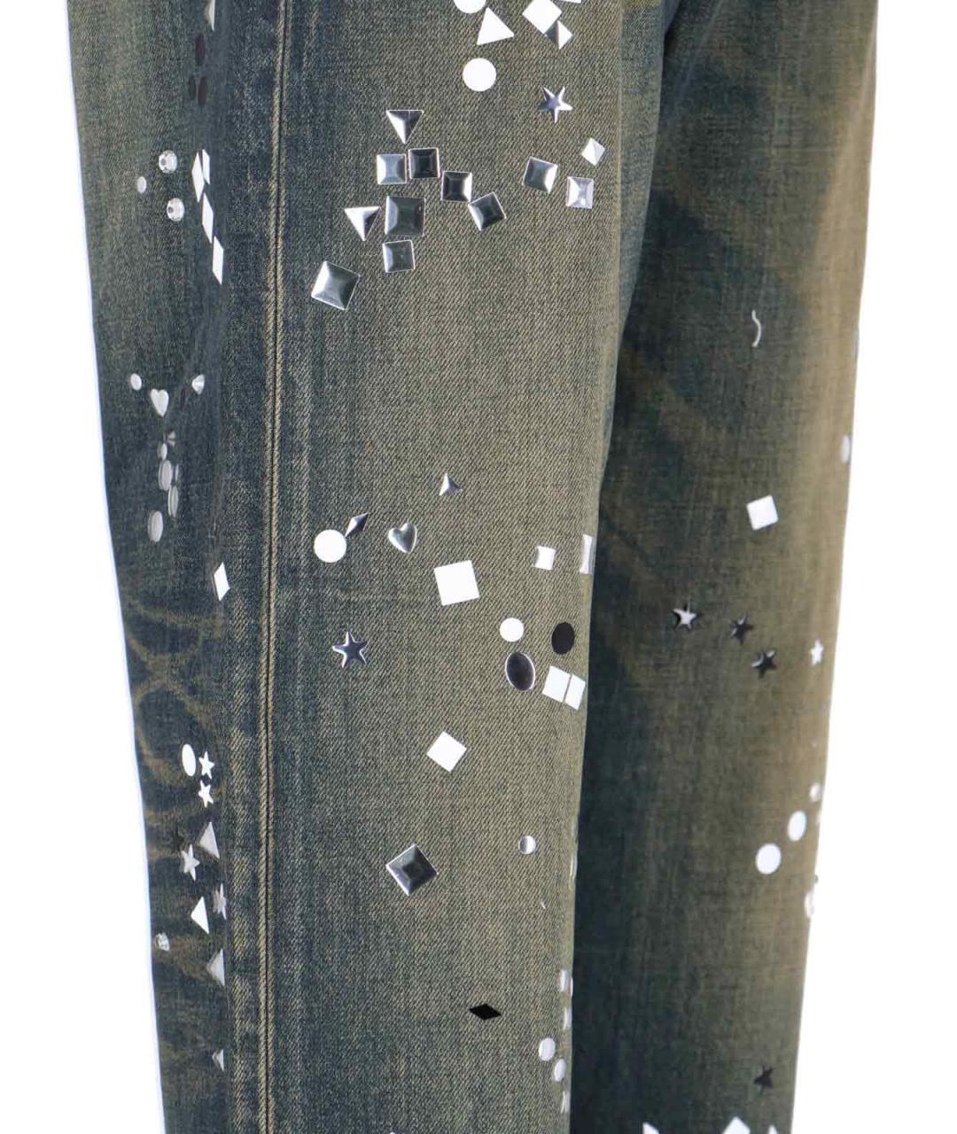 MAISON MIHARA YASUHIRO Синие хлопковые прямые джинсы, фото 3