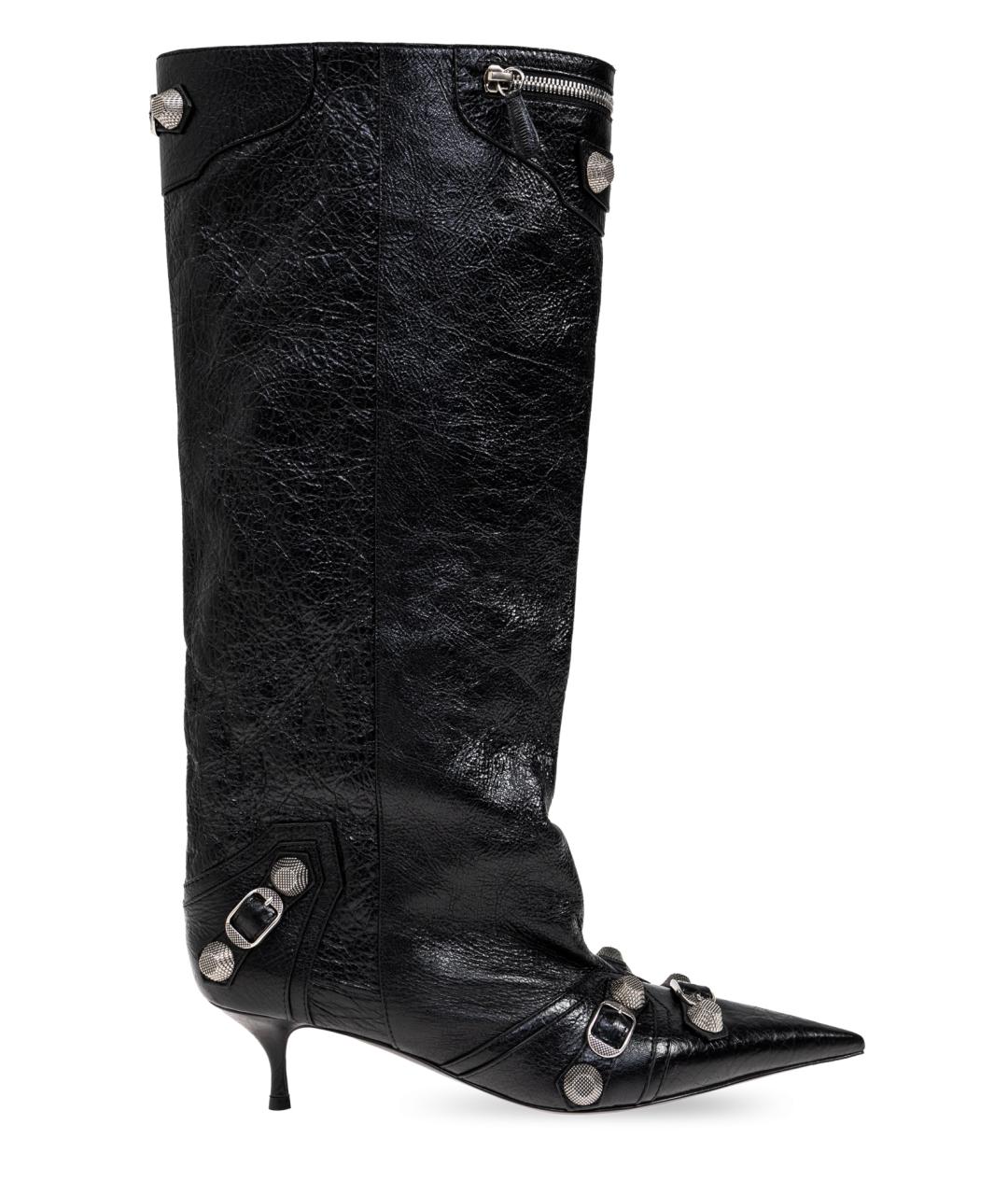 BALENCIAGA Черные кожаные сапоги, фото 1