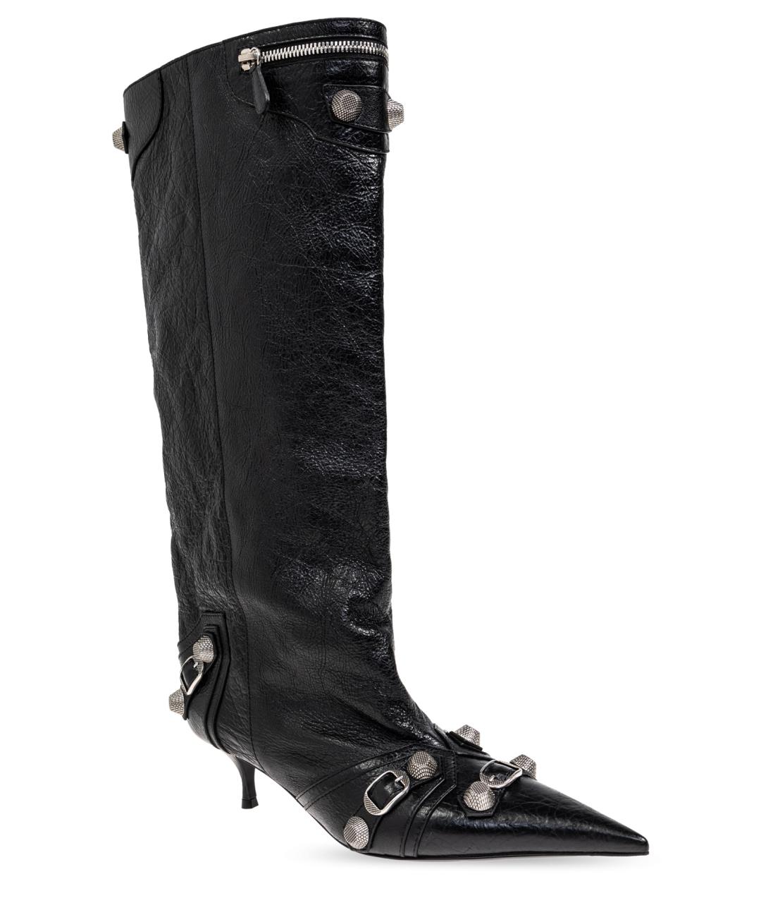 BALENCIAGA Черные кожаные сапоги, фото 2
