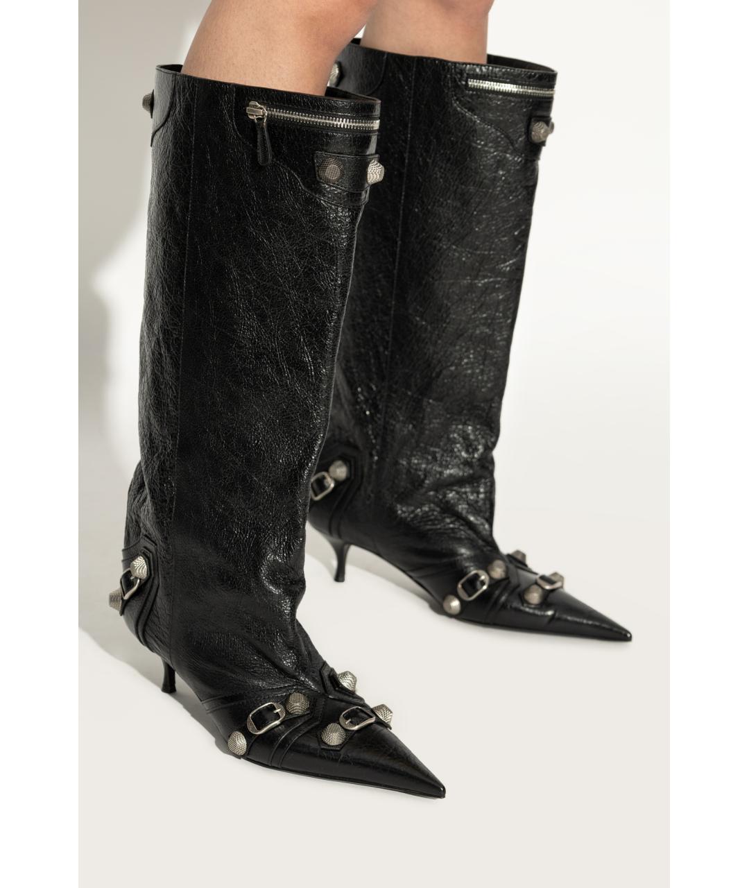 BALENCIAGA Черные кожаные сапоги, фото 5