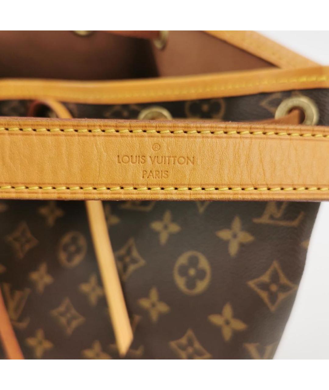 LOUIS VUITTON Коричневая кожаная сумка тоут, фото 7