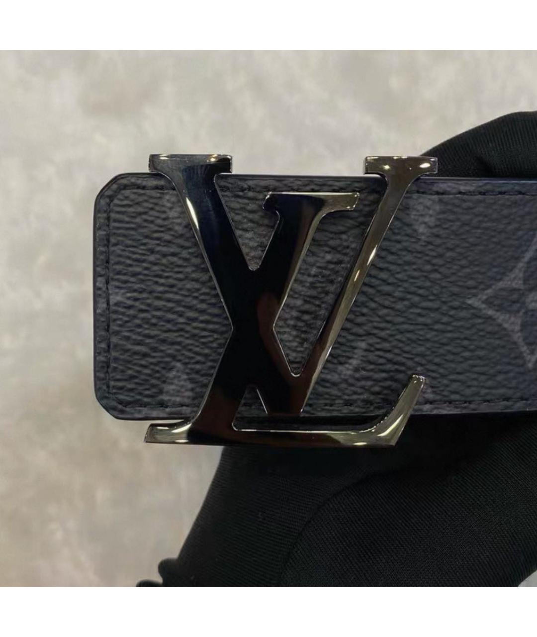 LOUIS VUITTON Черный кожаный ремень, фото 2