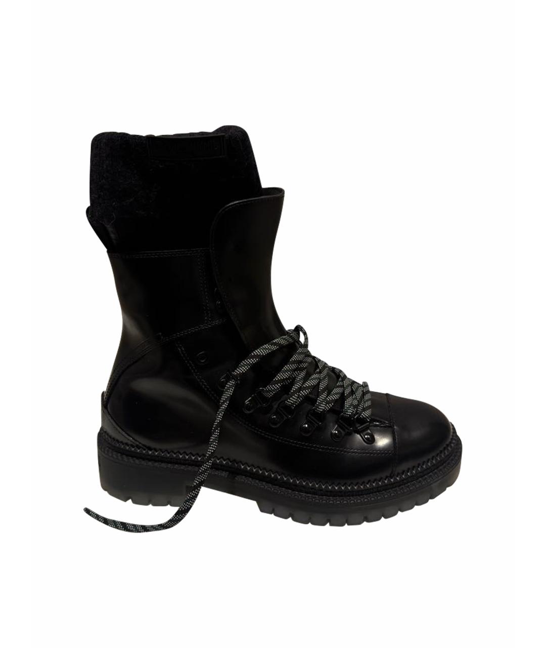 JIMMY CHOO Черные кожаные ботинки, фото 1