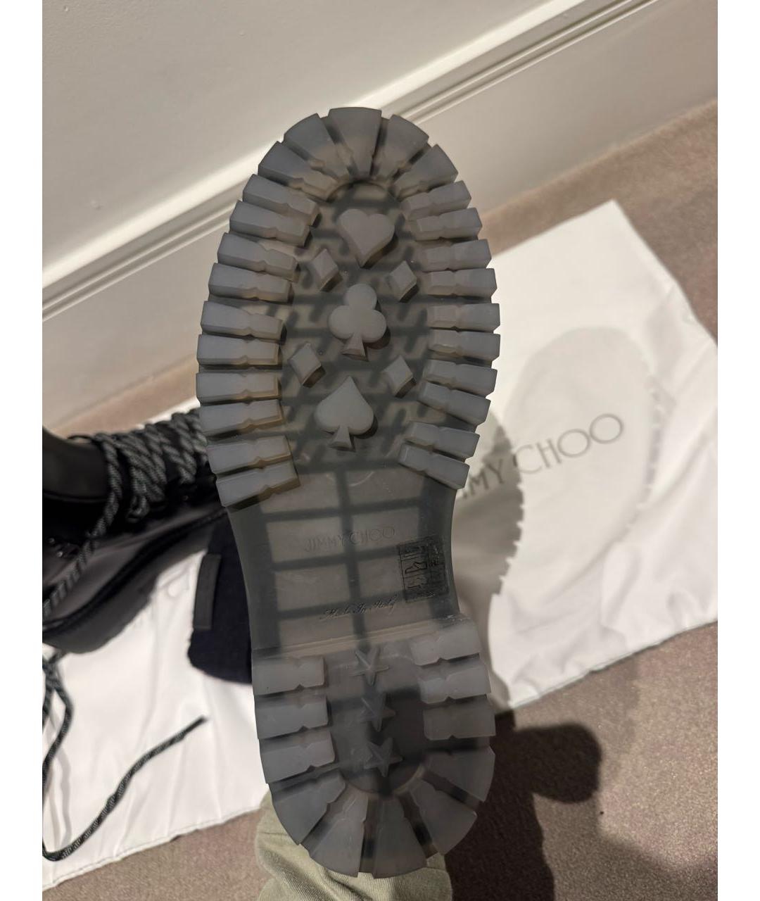 JIMMY CHOO Черные кожаные ботинки, фото 8