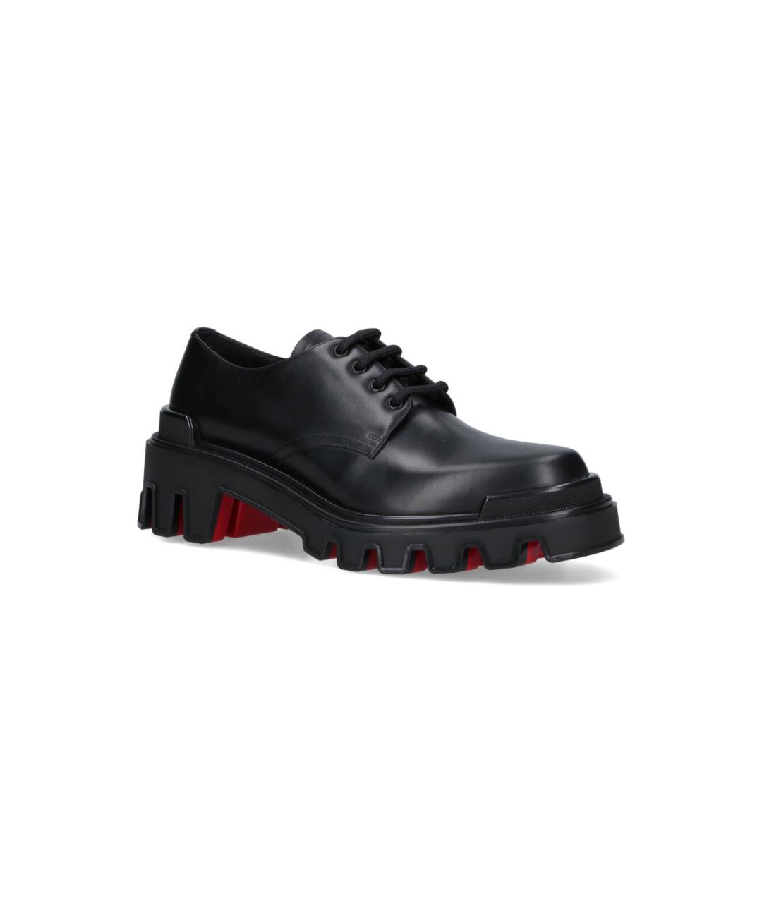 CHRISTIAN LOUBOUTIN Черные кожаные низкие ботинки, фото 2