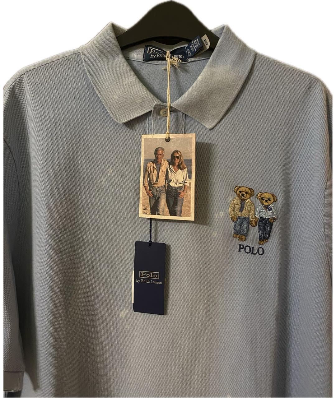 POLO RALPH LAUREN Голубое хлопковое поло с коротким рукавом, фото 3