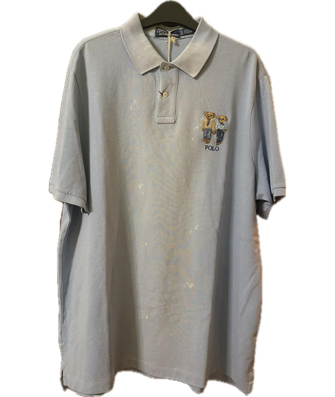 POLO RALPH LAUREN Голубое хлопковое поло с коротким рукавом, фото 1