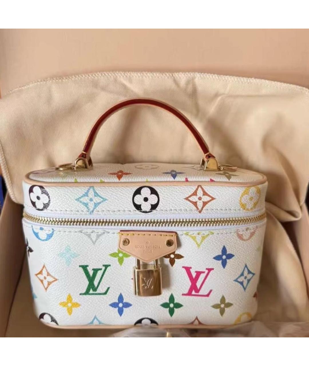 LOUIS VUITTON Белая кожаная сумка через плечо, фото 6