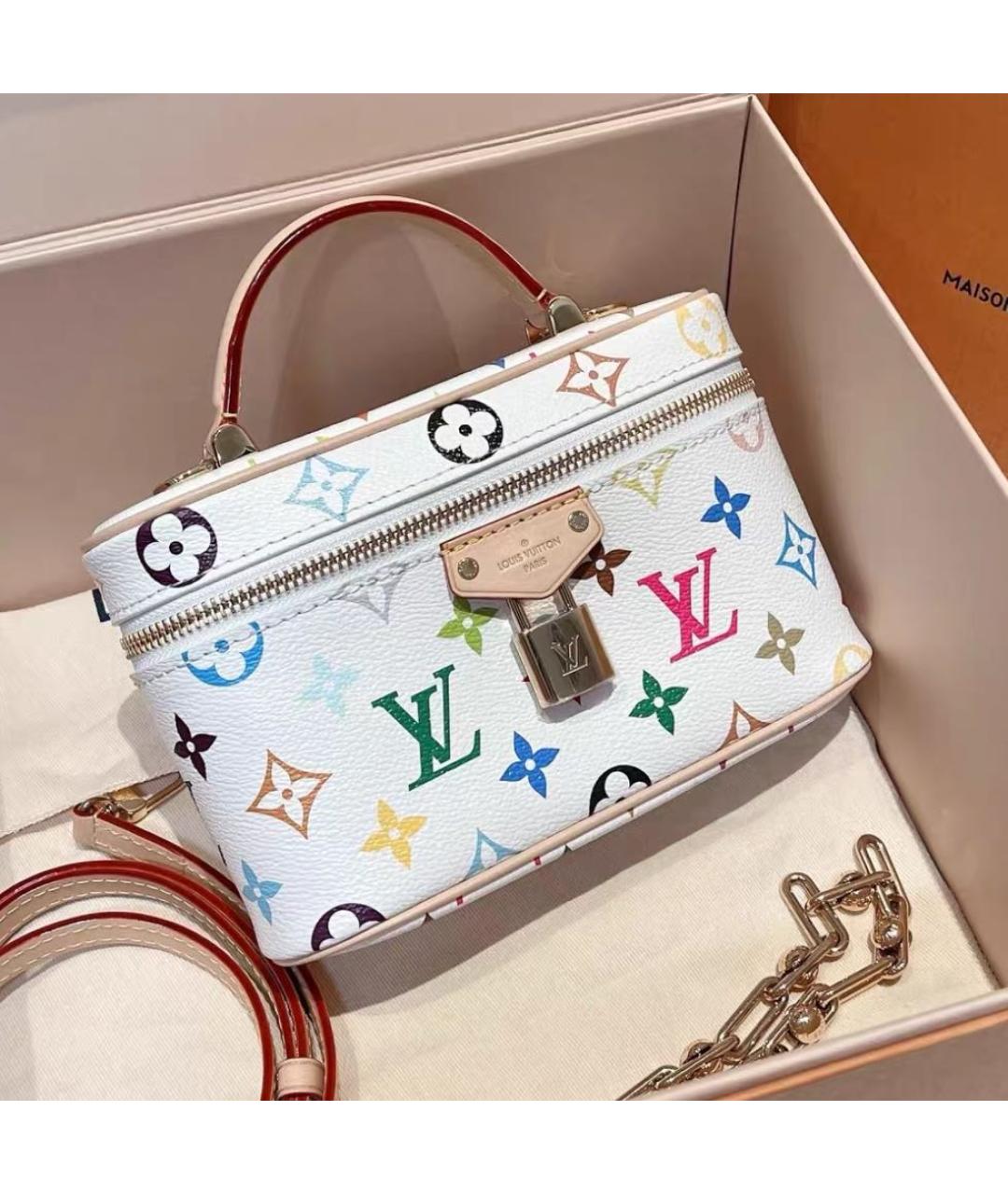 LOUIS VUITTON Белая кожаная сумка через плечо, фото 3