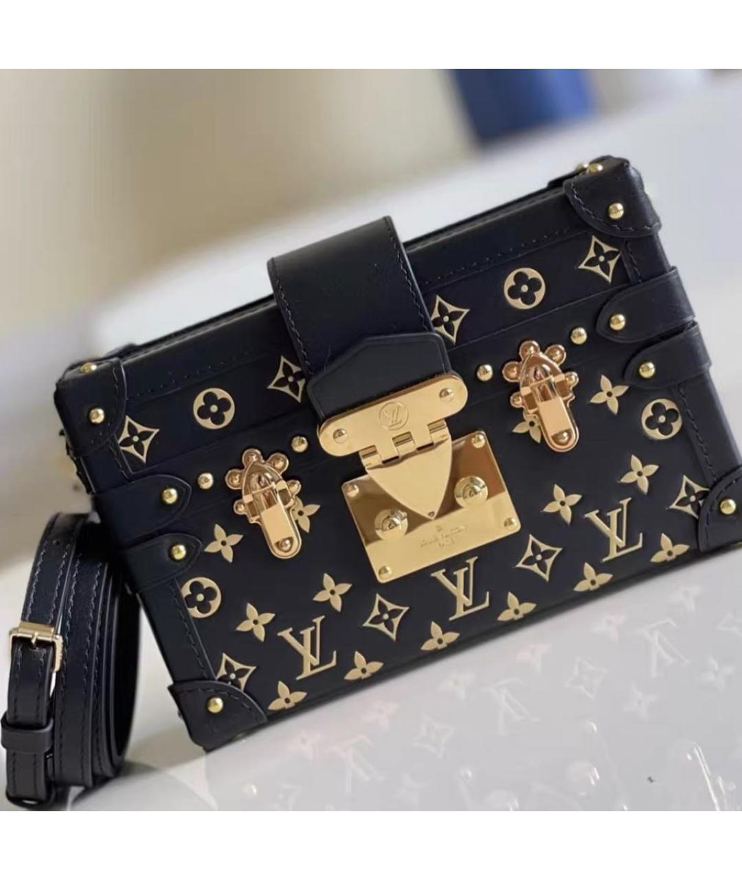 LOUIS VUITTON Черная кожаная сумка через плечо, фото 3