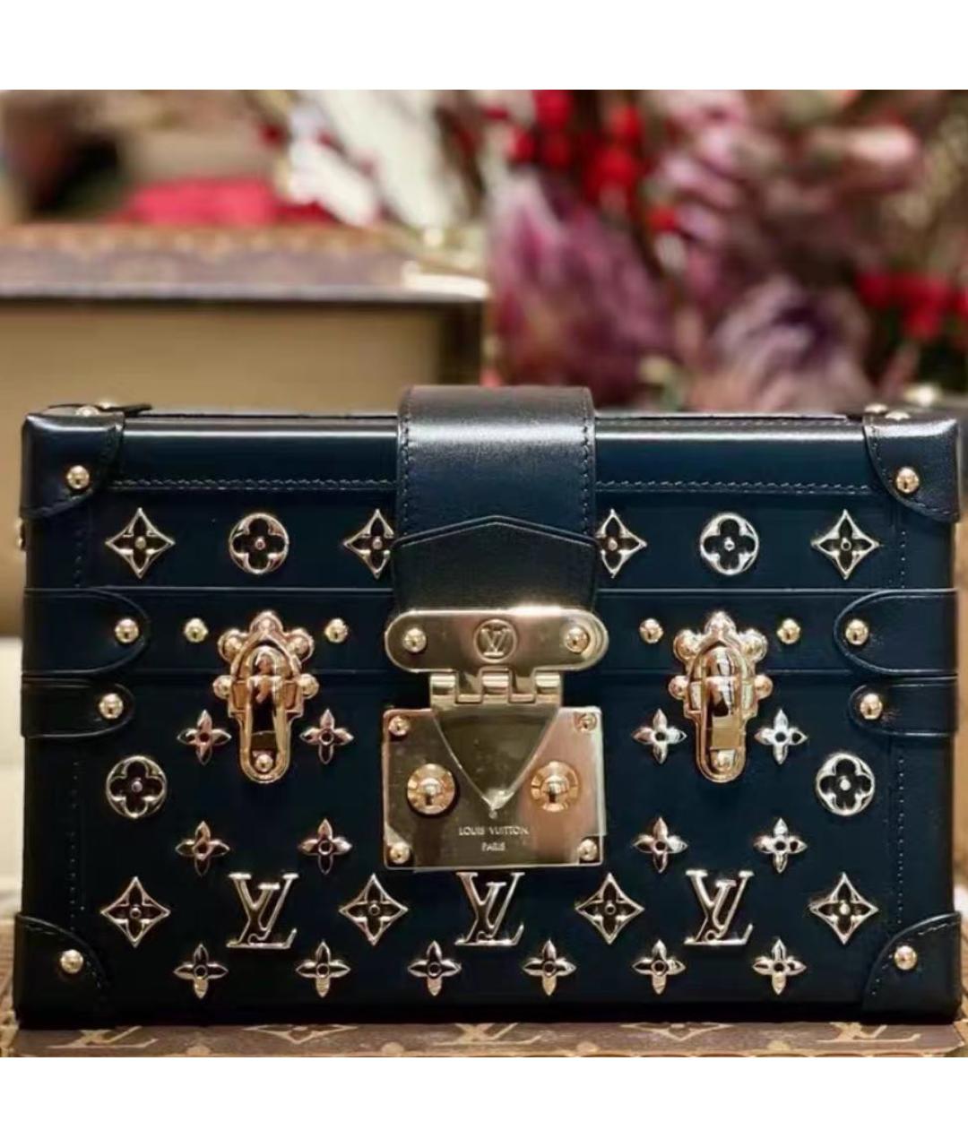 LOUIS VUITTON Черная кожаная сумка через плечо, фото 5