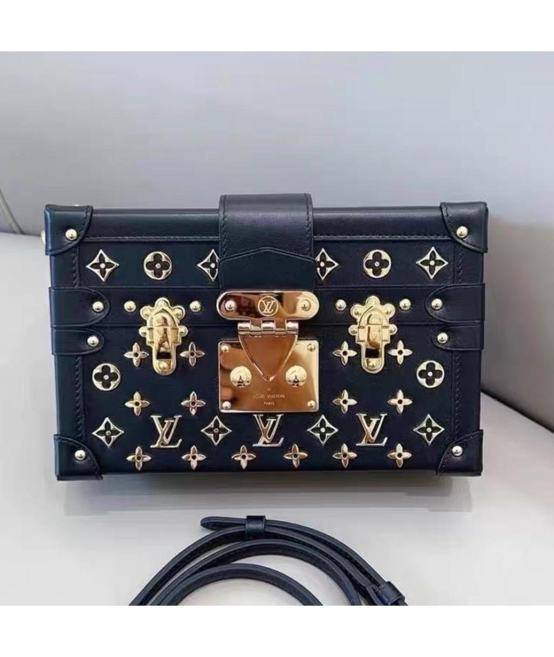 LOUIS VUITTON Черная кожаная сумка через плечо, фото 2