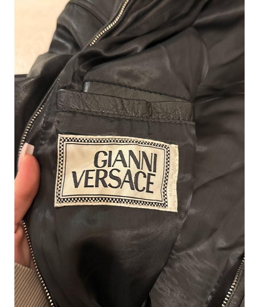 VERSACE COLLECTION Черная кожаная куртка, фото 3