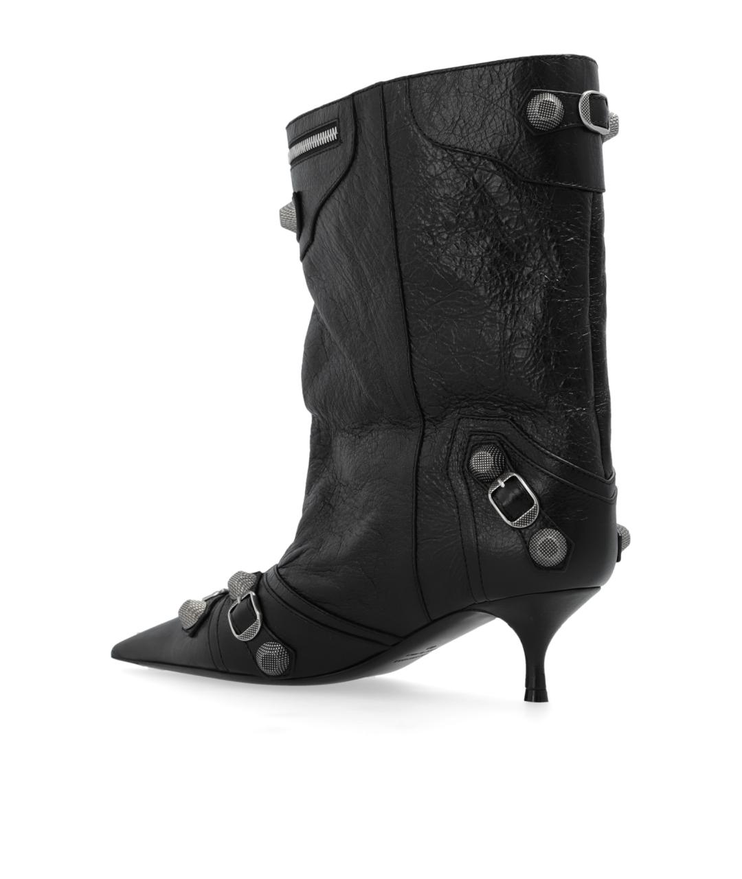 BALENCIAGA Черные кожаные ботильоны, фото 4