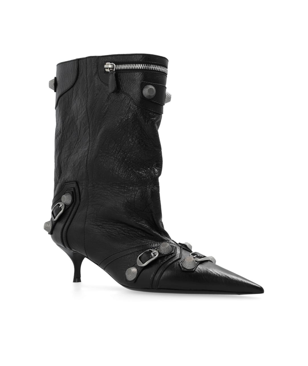 BALENCIAGA Черные кожаные ботильоны, фото 2