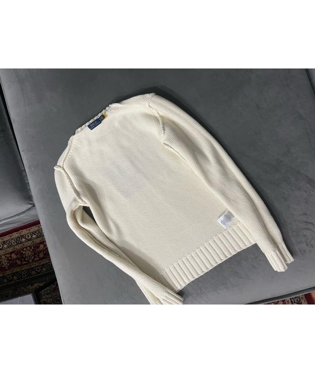 POLO RALPH LAUREN Бежевый хлопковый джемпер / свитер, фото 3