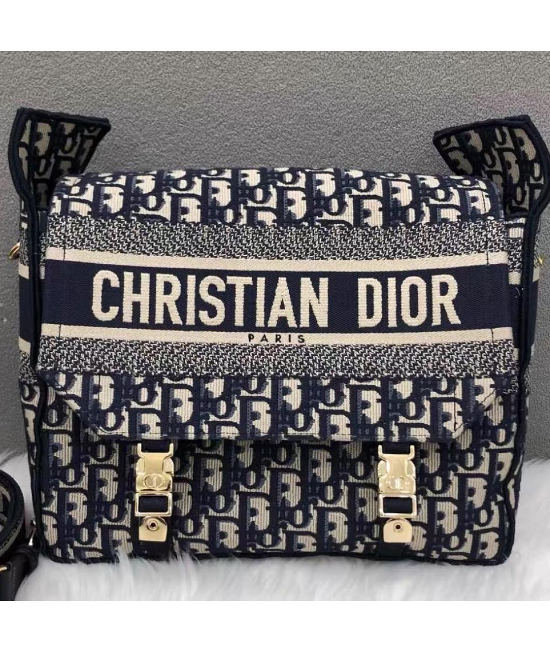 CHRISTIAN DIOR Антрацитовая тканевая сумка через плечо, фото 3