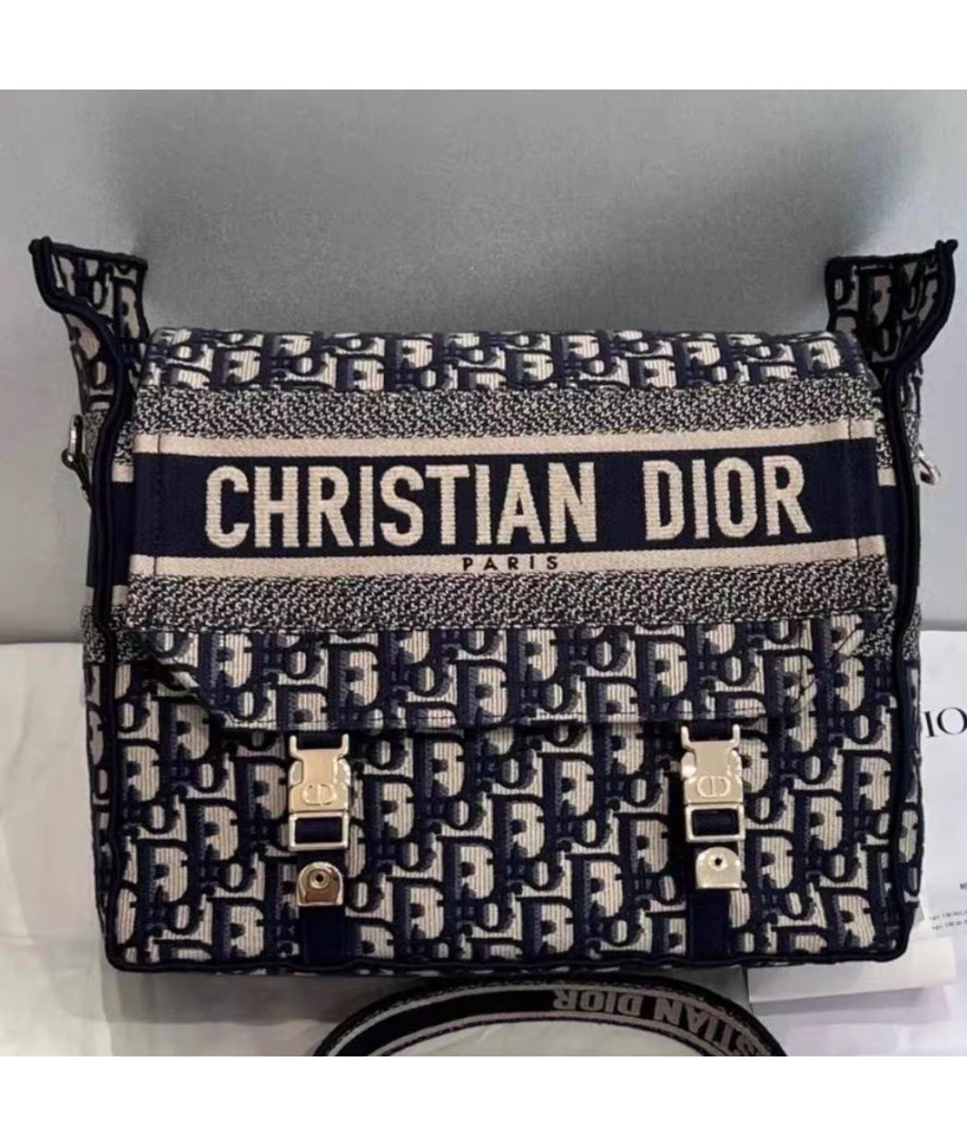 CHRISTIAN DIOR Антрацитовая тканевая сумка через плечо, фото 4