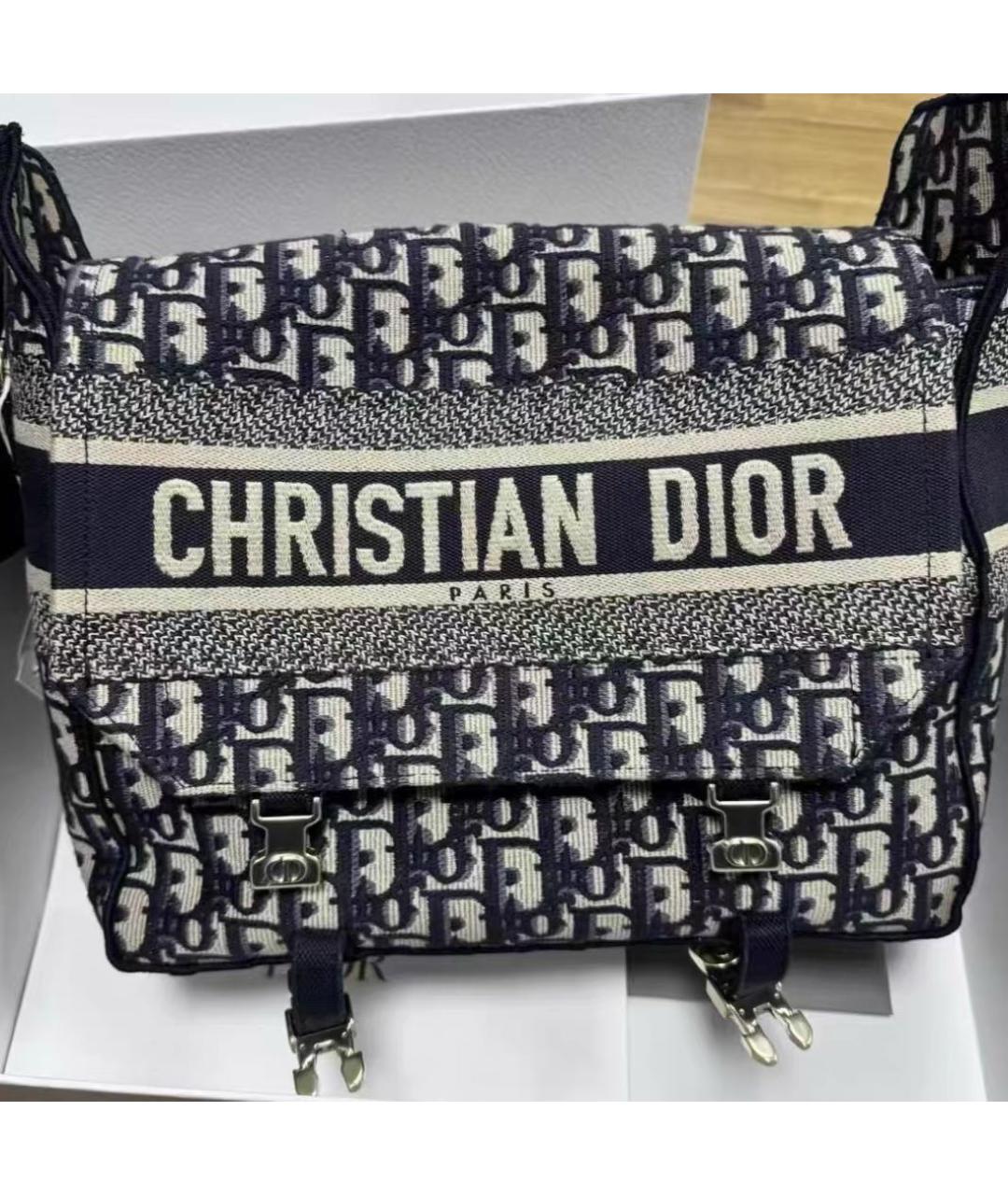 CHRISTIAN DIOR Антрацитовая тканевая сумка через плечо, фото 5