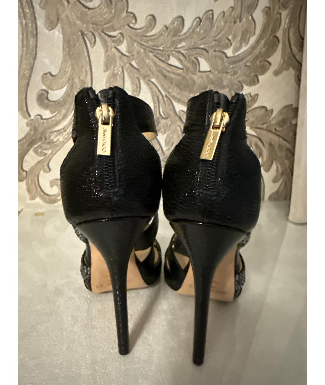 JIMMY CHOO Черные кожаные босоножки, фото 2