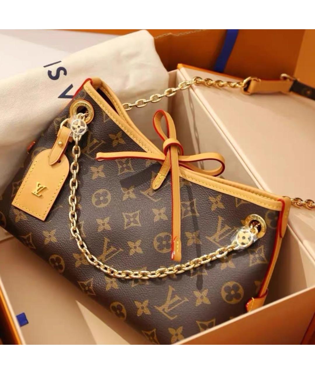 LOUIS VUITTON Коричневая кожаная сумка через плечо, фото 4