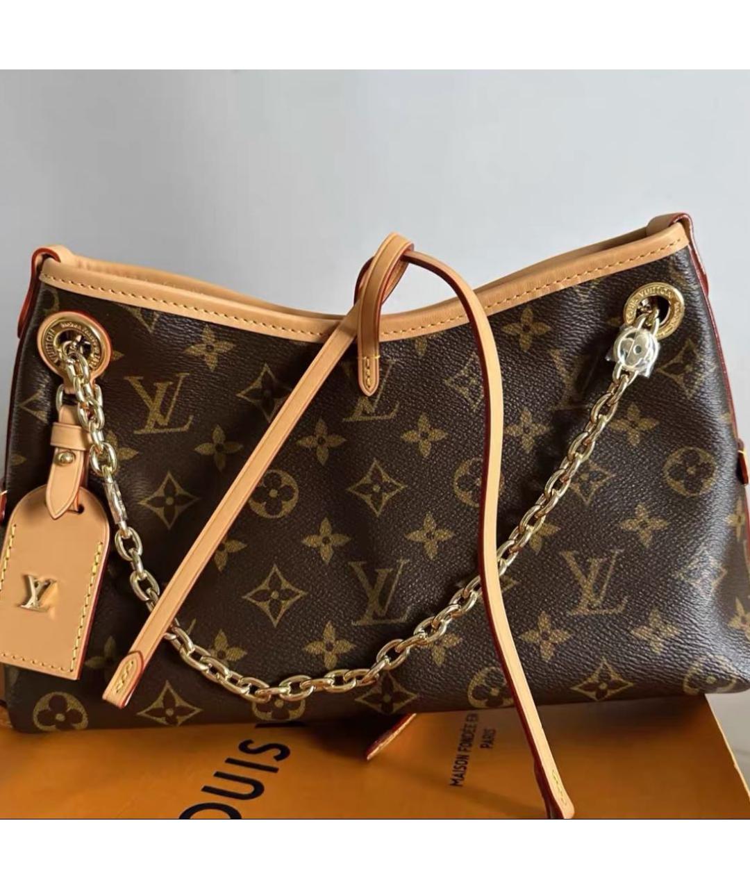 LOUIS VUITTON Коричневая кожаная сумка через плечо, фото 6
