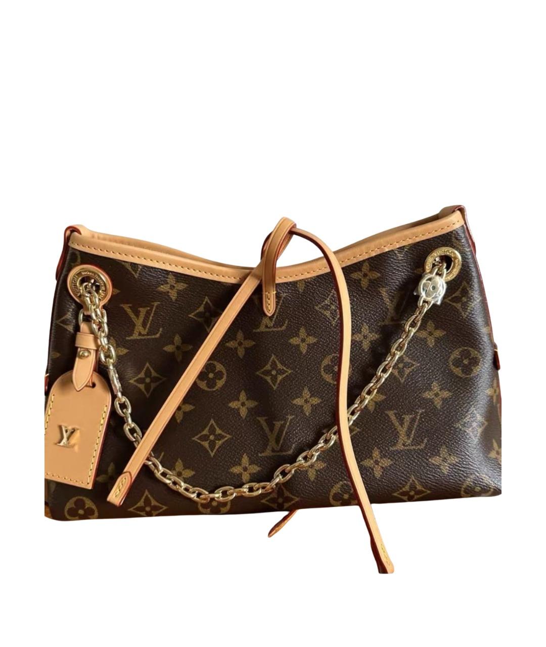 LOUIS VUITTON Коричневая кожаная сумка через плечо, фото 1