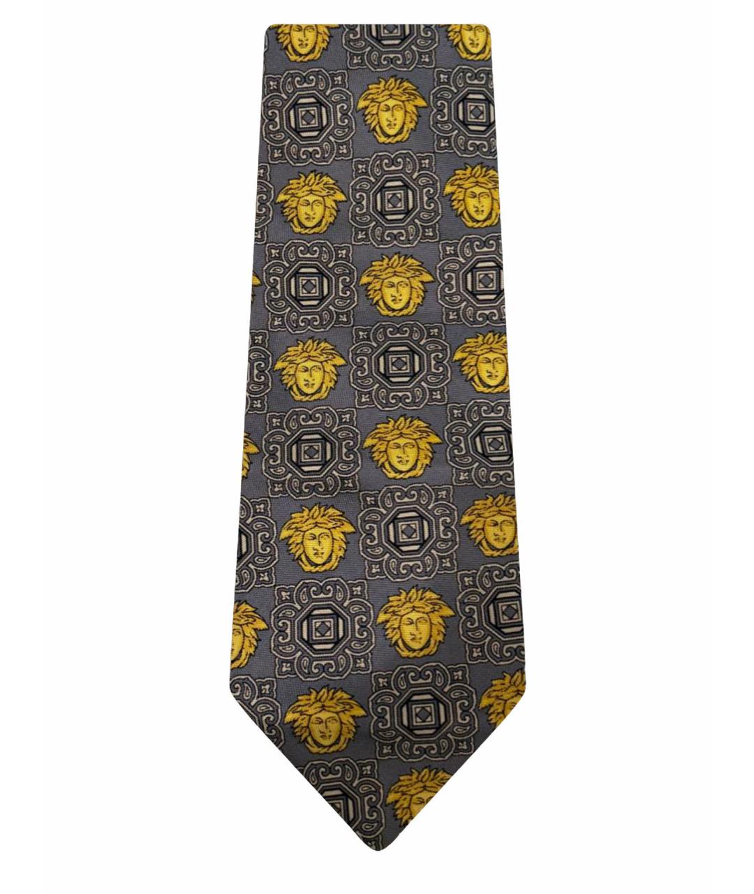 VERSACE COLLECTION Серый шелковый галстук, фото 1