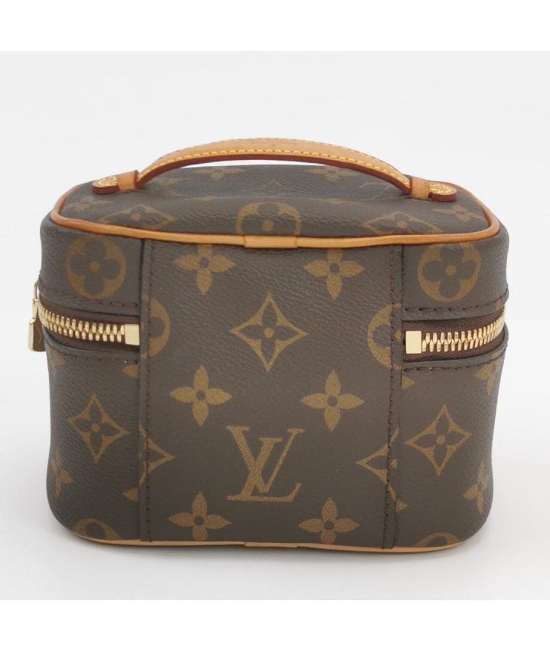 LOUIS VUITTON Коричневая кожаная сумка с короткими ручками, фото 4