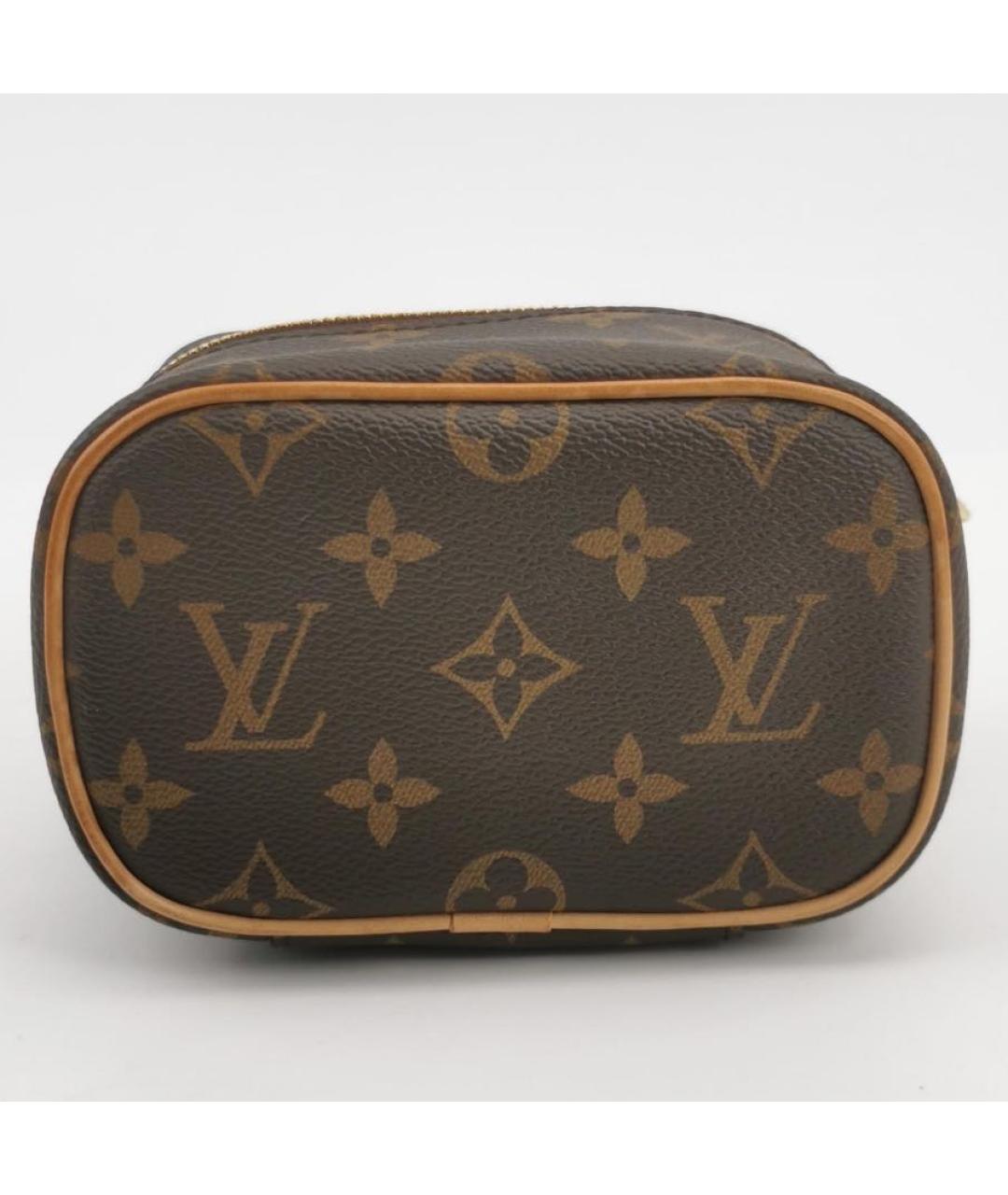 LOUIS VUITTON Коричневая кожаная сумка с короткими ручками, фото 5
