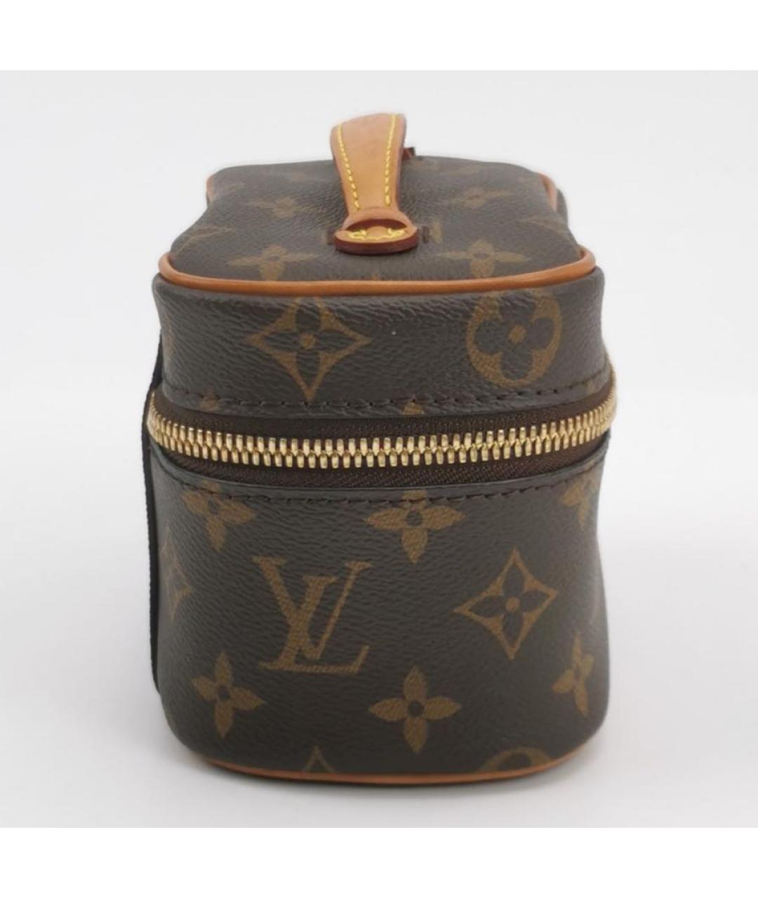 LOUIS VUITTON Коричневая кожаная сумка с короткими ручками, фото 3