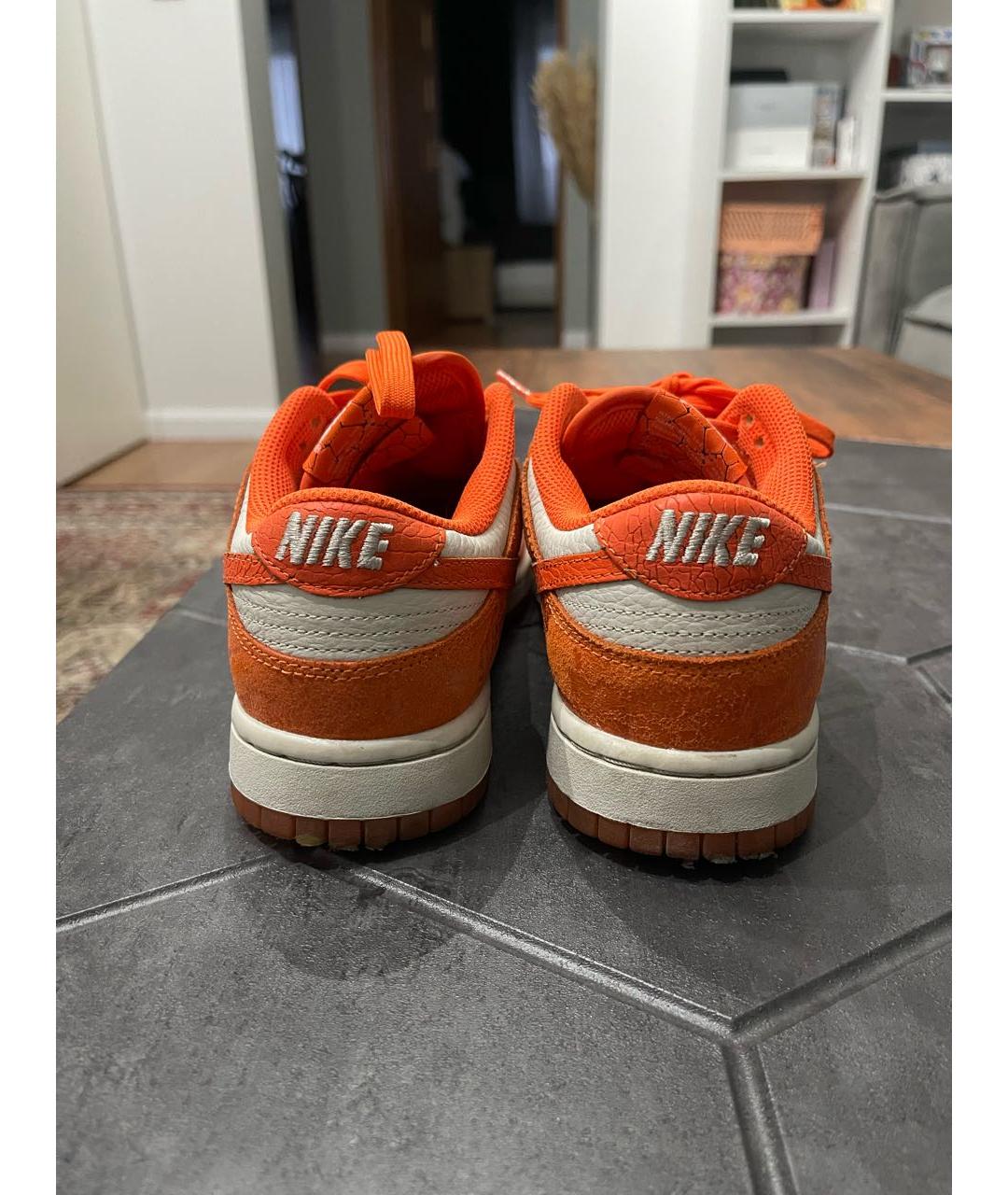 NIKE Оранжевое текстильные кроссовки, фото 4