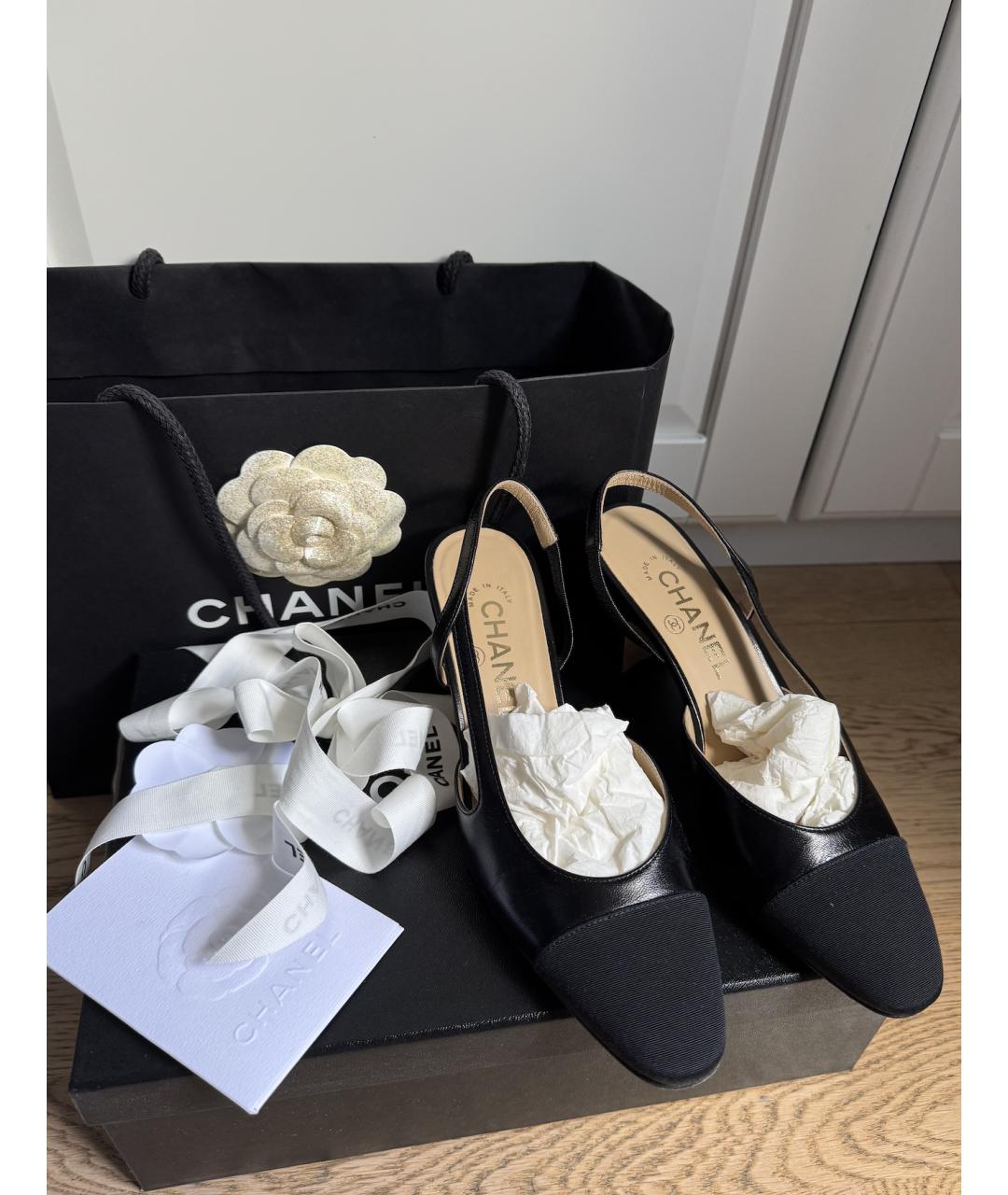 CHANEL Черные кожаные туфли, фото 2