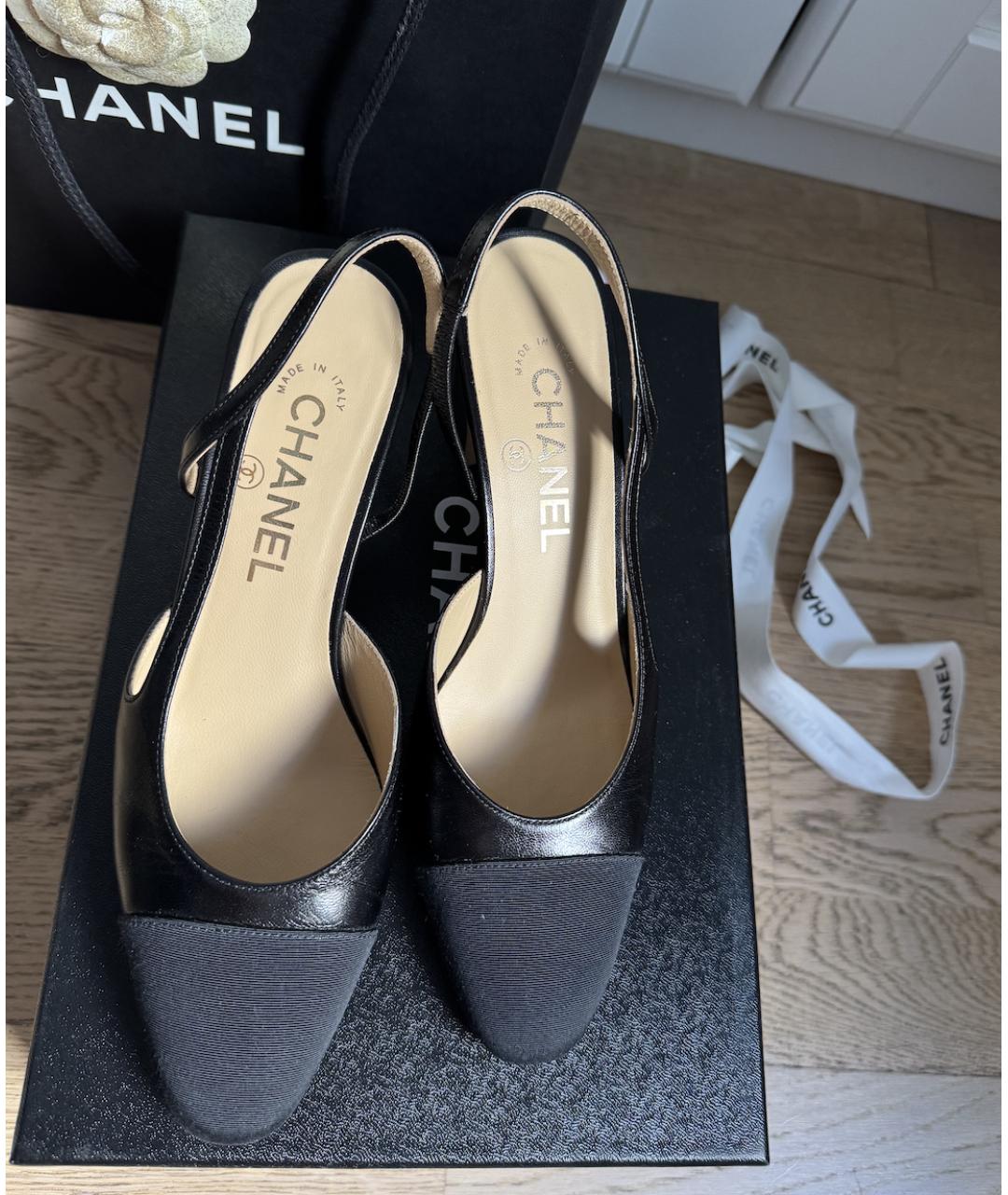 CHANEL Черные кожаные туфли, фото 7