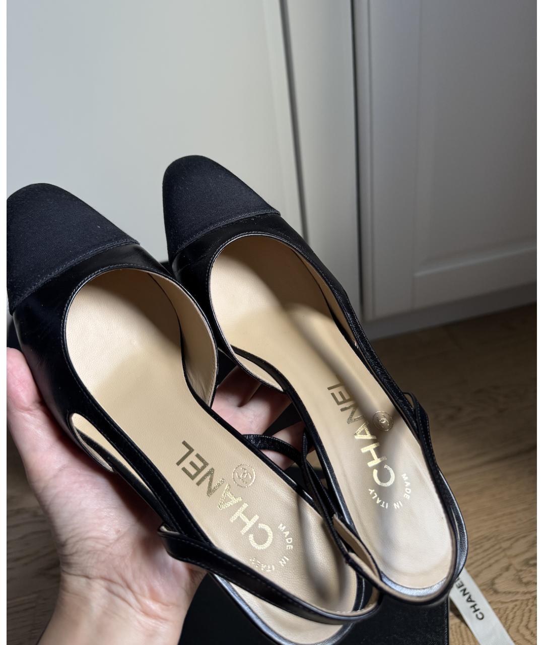 CHANEL Черные кожаные туфли, фото 3