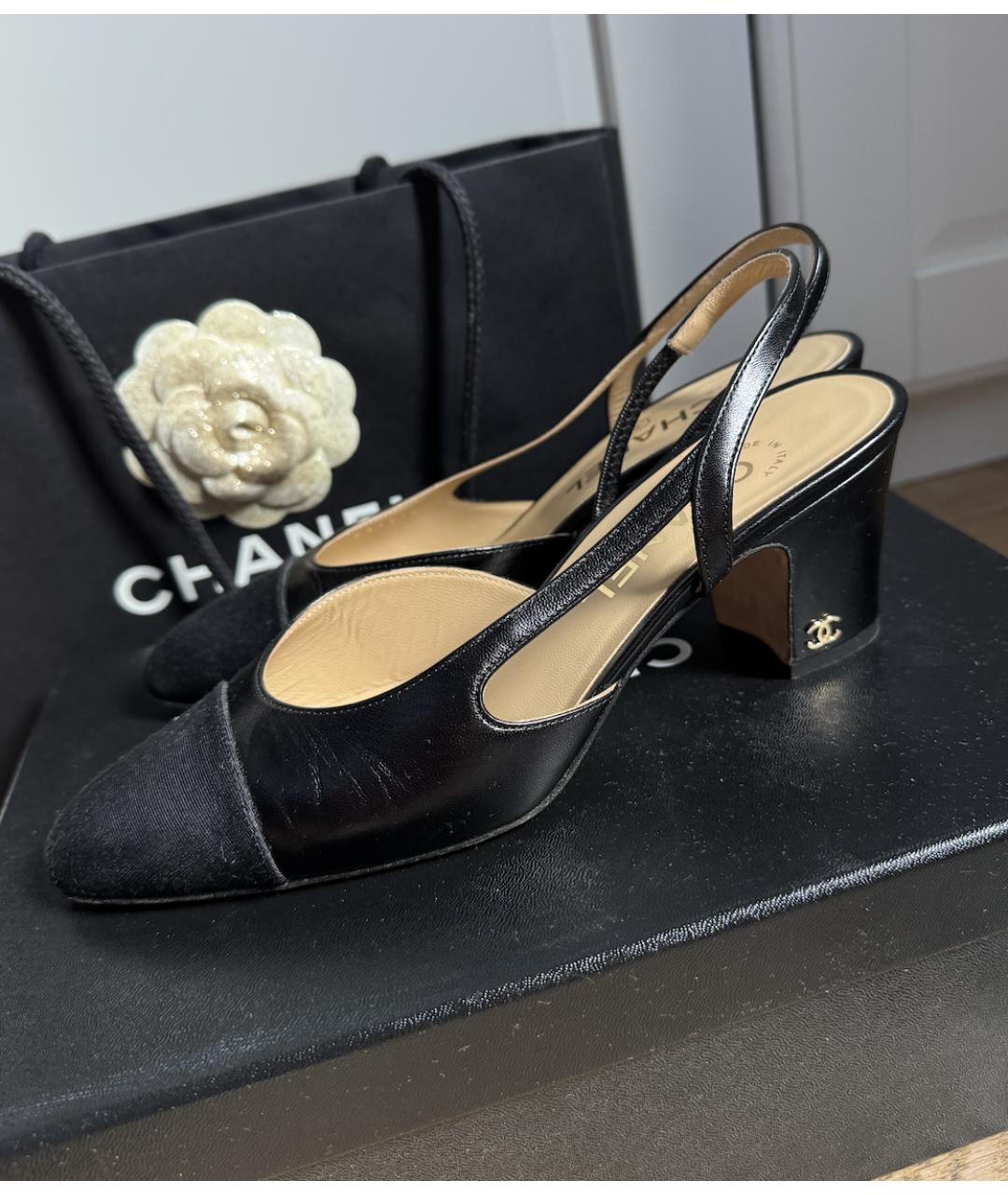 CHANEL Черные кожаные туфли, фото 9