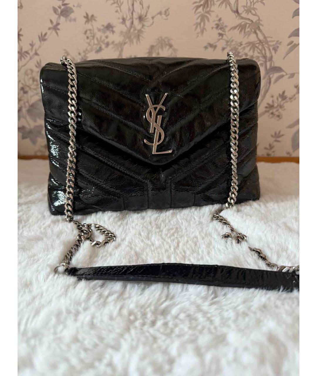 SAINT LAURENT Черная кожаная сумка через плечо, фото 2